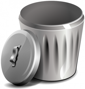 Logo de poubelle ouverte